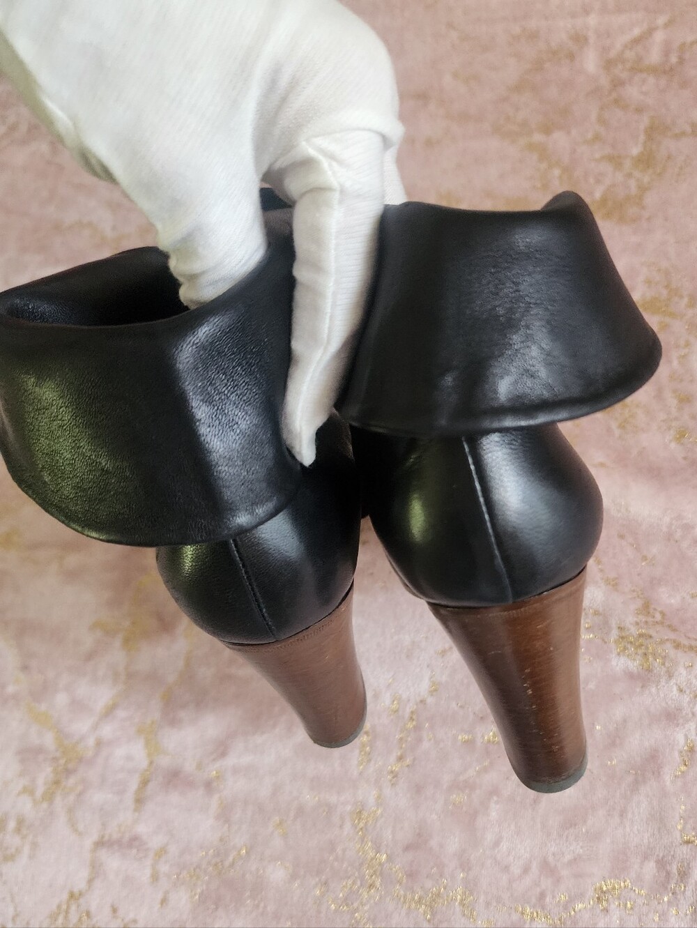 CELINE | Black Leather Wrap Ankle Boots - Picture 11 of 15